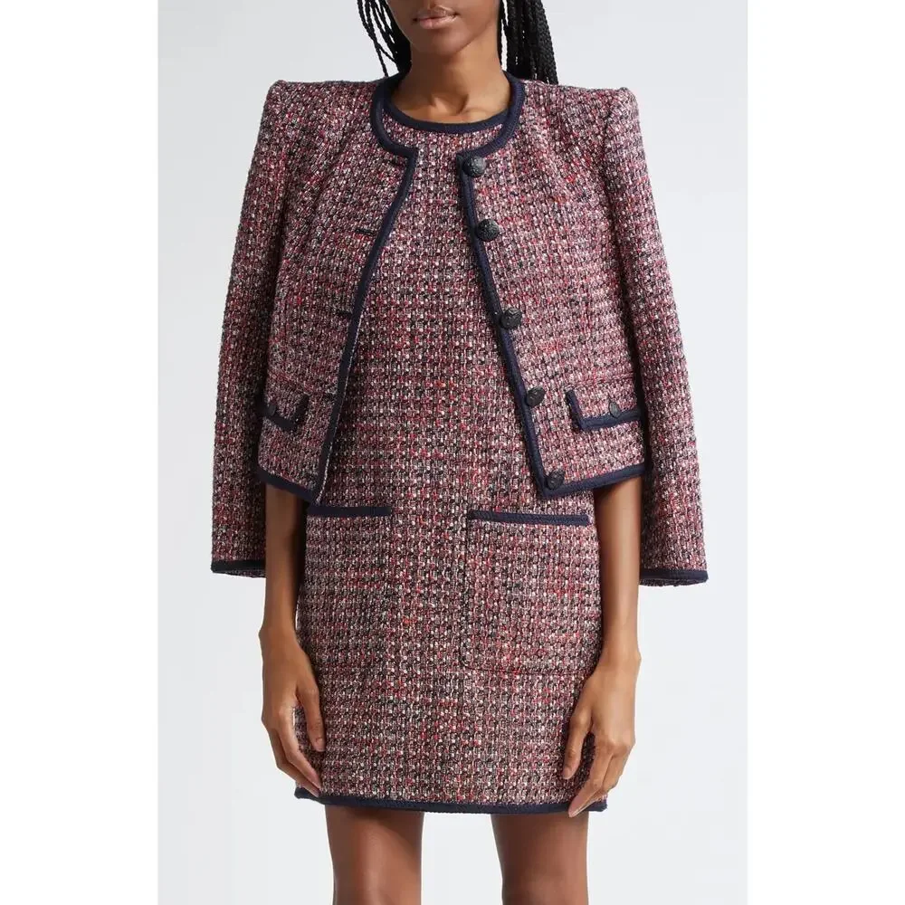 VERONICA BEARD Ceres Metallic Cotton Blend Tweed Jacket - Picture 3 of 11